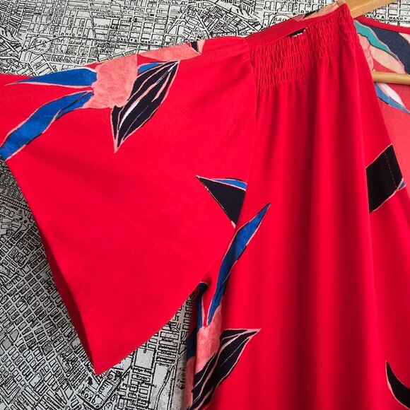 New Day Red Floral Wrap Dress - Picture 6 of 6